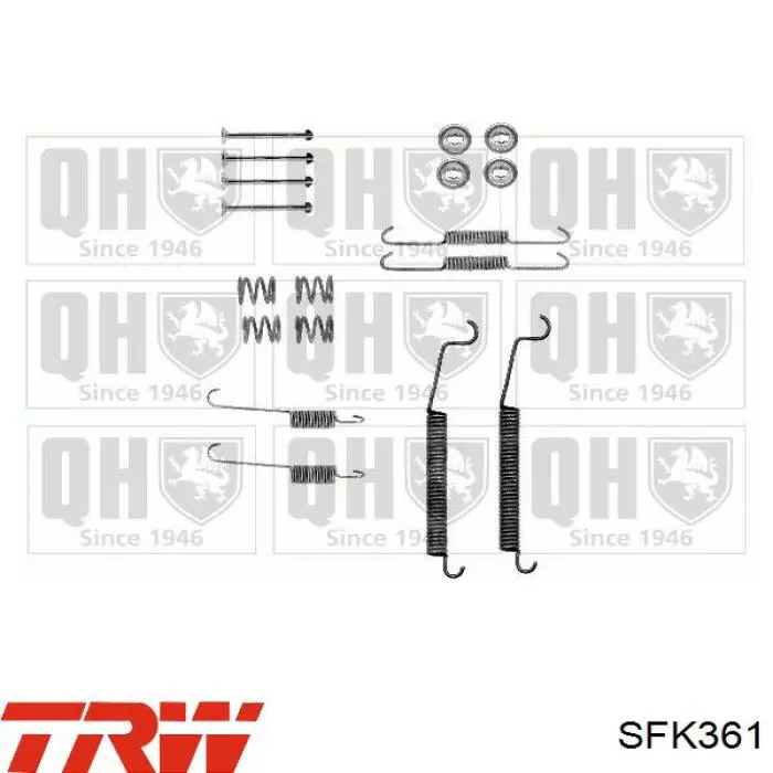 Монтажный комплект задних барабанных колодок SFK361 TRW