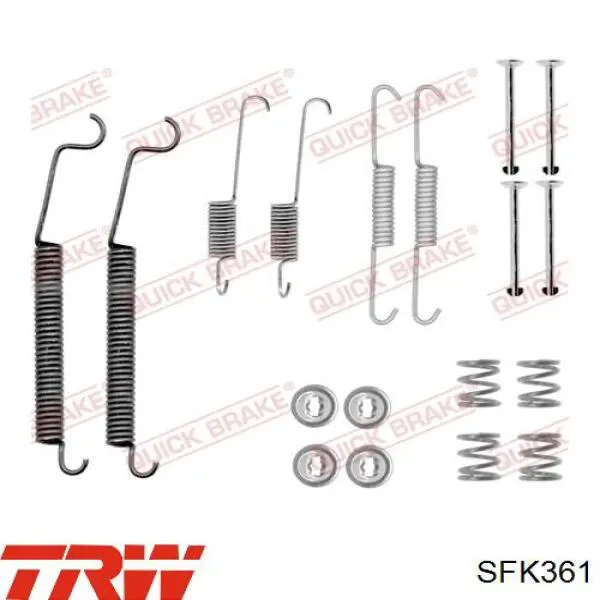 Установочный комплект задних барабанных колодок TRW SFK361 цена, от 5.74 USD