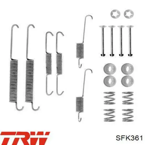 Купить SFK361 TRW Монтажный комплект задних барабанных колодок