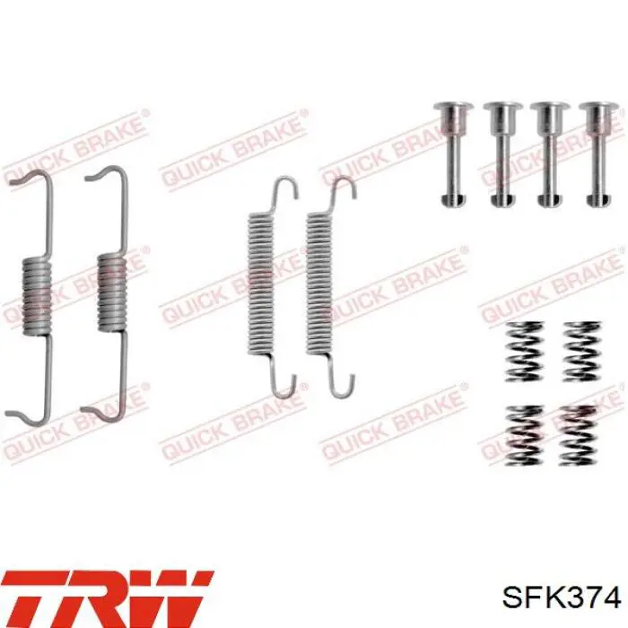 Установочный комплект задних барабанных колодок TRW SFK374 цена, от 8.50 USD