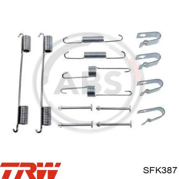 Установочный комплект задних барабанных колодок TRW SFK387 цена, от 6.64 USD