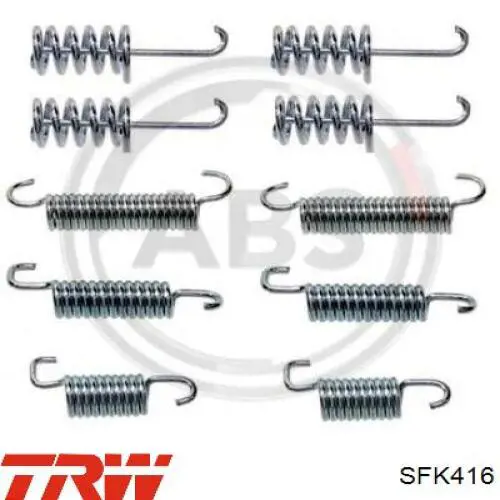 Установочный комплект задних барабанных колодок TRW SFK416 цена, от 5.64 USD