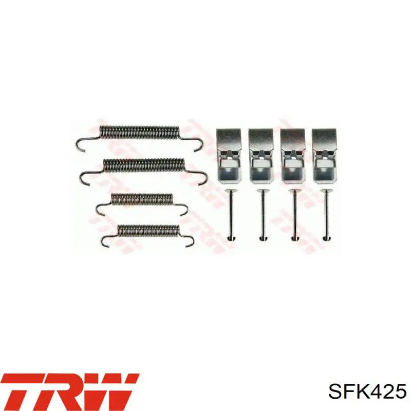 SFK425 TRW Комплект монтажный задних барабанных колодок