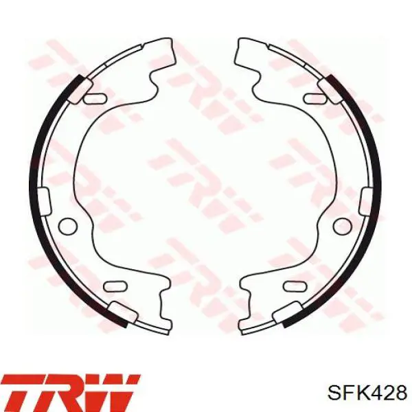 Установочный комплект задних барабанных колодок TRW SFK428 цена, от 7.38 USD