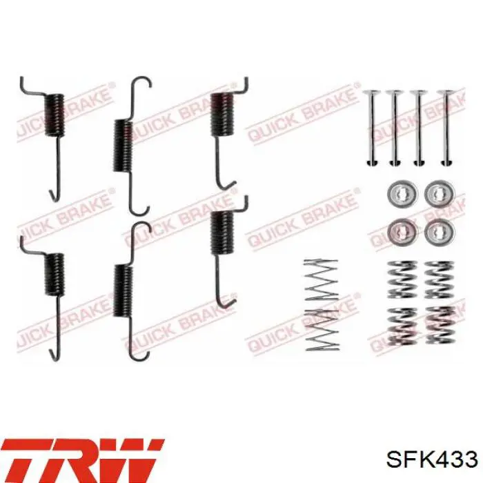 Купить SFK433 TRW Монтажный комплект задних барабанных колодок