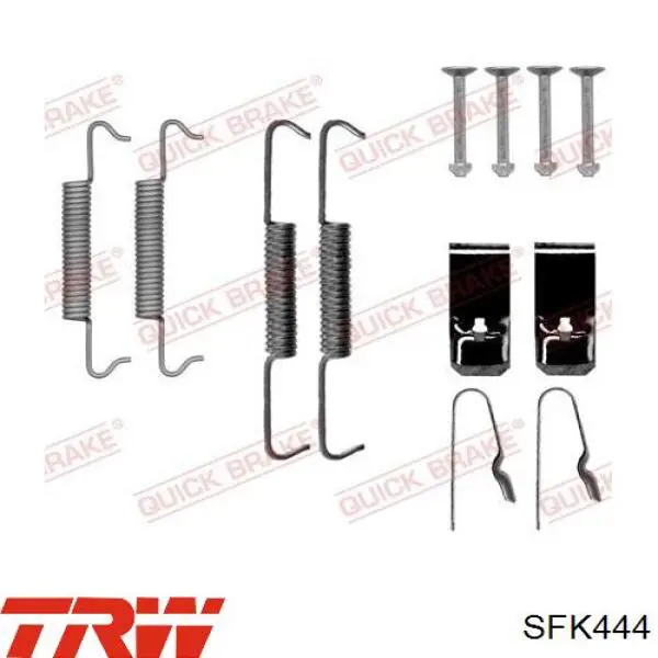 Установочный комплект задних барабанных колодок TRW SFK444 цена, от 17.67 USD