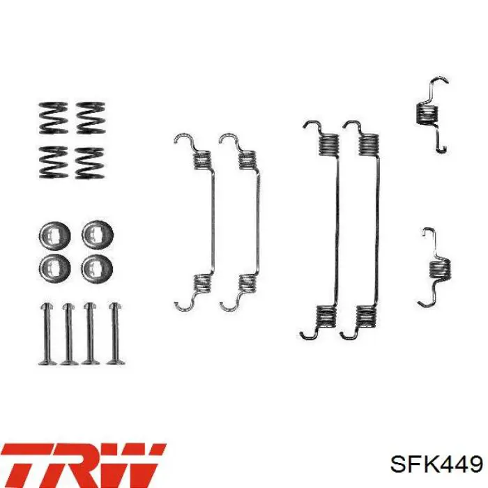 Ремкомплект тормозов задних TRW SFK449 цена, от 9.01 USD