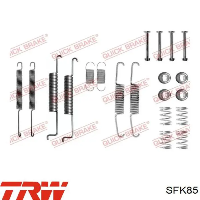 Установочный комплект задних барабанных колодок TRW SFK85 цена, от 8.06 USD