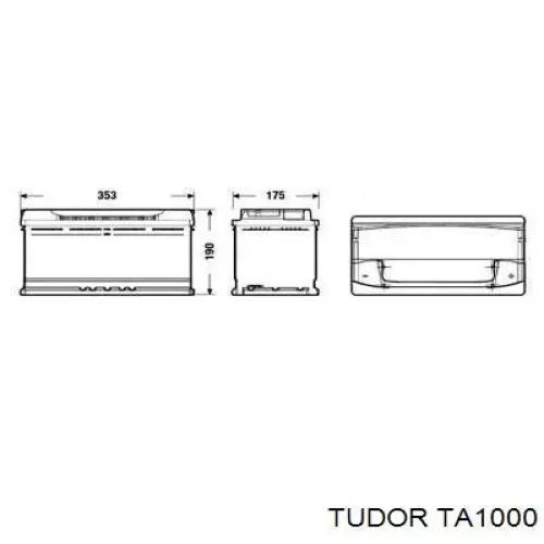 Аккумулятор Tudor 100 А/ч 12 В B13 TA1000