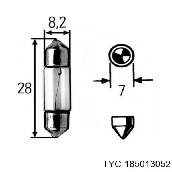 Габарит передний правый 185013052 TYC