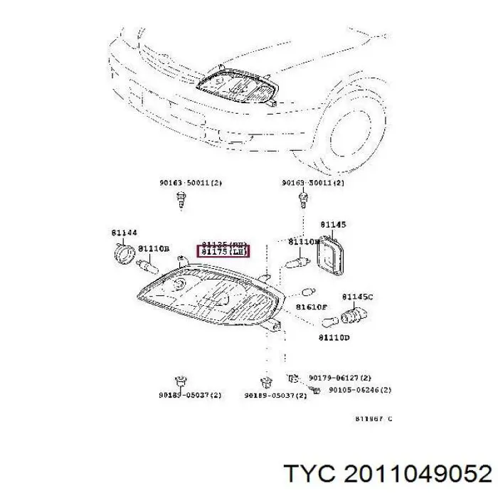 Купить 8186101E Polcar Фара основная правая