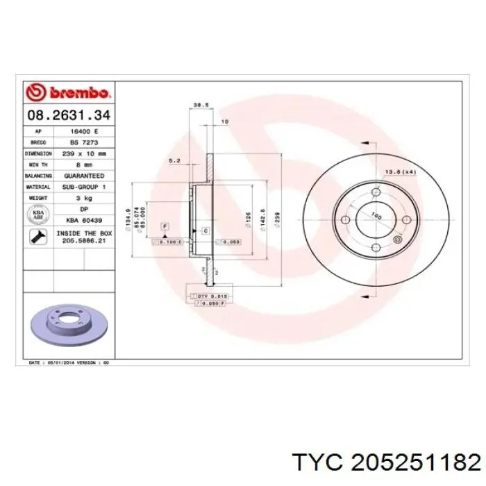 FP8114R2T TYC Фара передняя правая