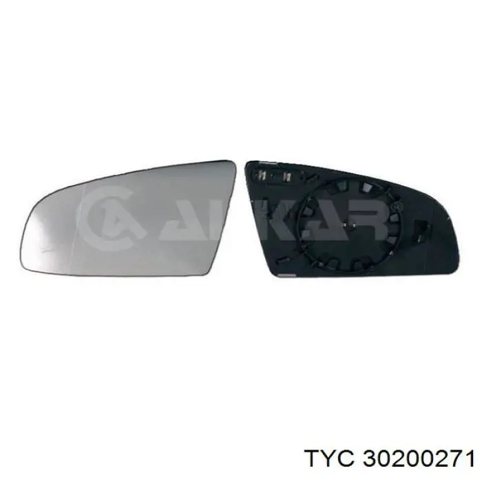 302-0027-1 TYC зеркальный элемент зеркала заднего вида правого