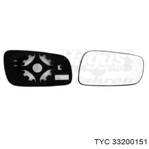 Стекло зеркала заднего вида, правого TYC 33200151 цена, от 5.13 USD