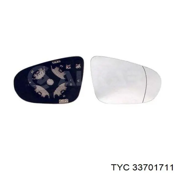 Стекло правого зеркала заднего вида 33701711 TYC