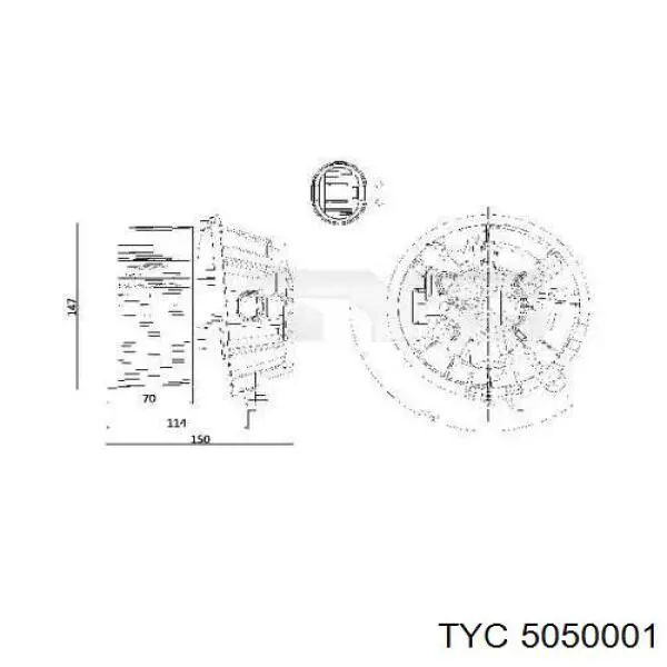 Вентилятор печки 5050001 TYC