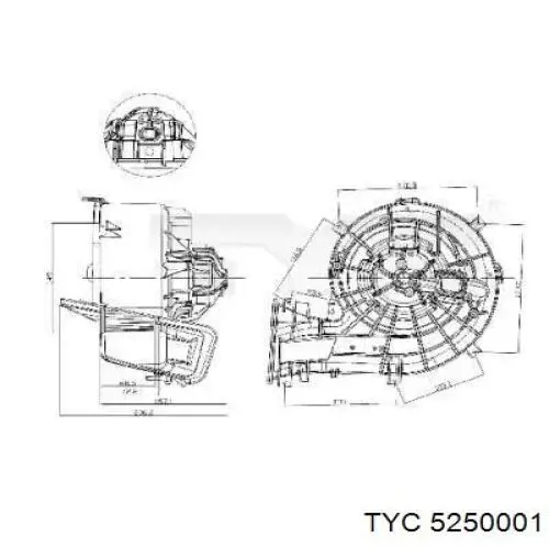 Мотор вентилятора печки (отопителя салона) TYC 5250001