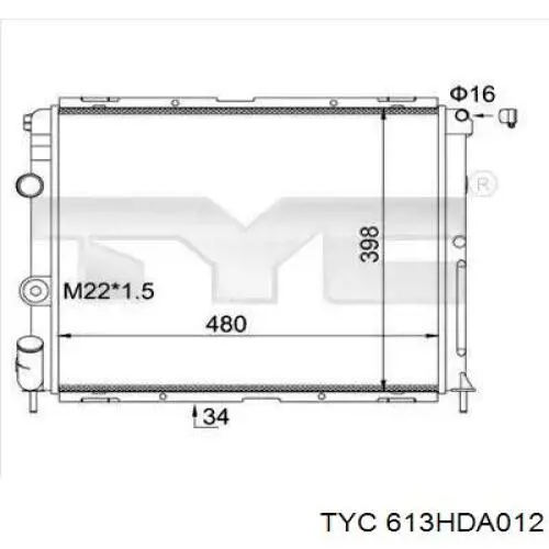 Радиатор 613HDA012 TYC