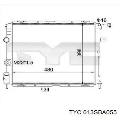 Радиатор 613SBA055 TYC