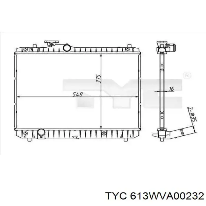 613WVA00232 TYC Радиатор основной