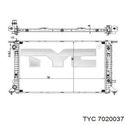 7020037 TYC Радиатор основной