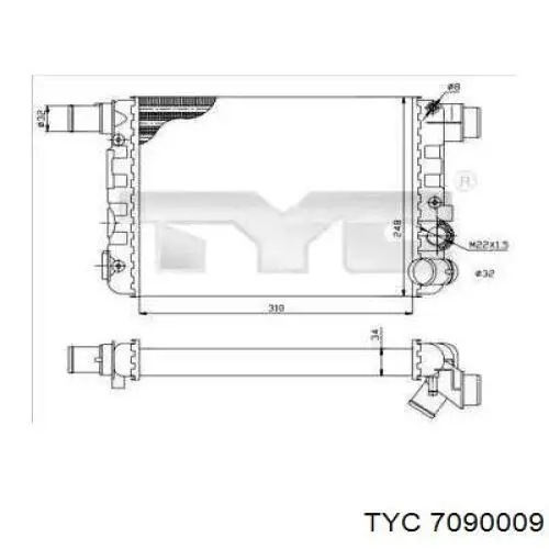 Радиатор 7090009 TYC