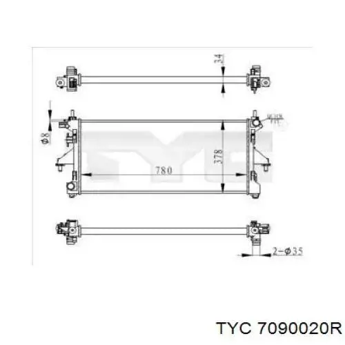 Радиатор 7090020R TYC