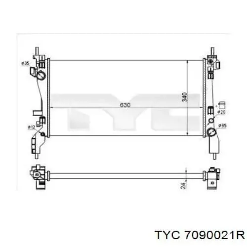 Радиатор 7090021R TYC