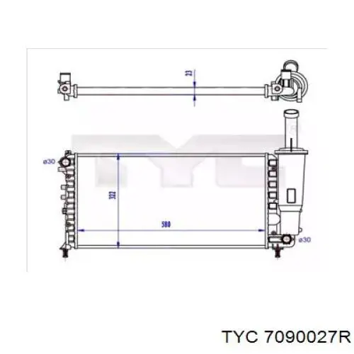 Радиатор 7090027R TYC