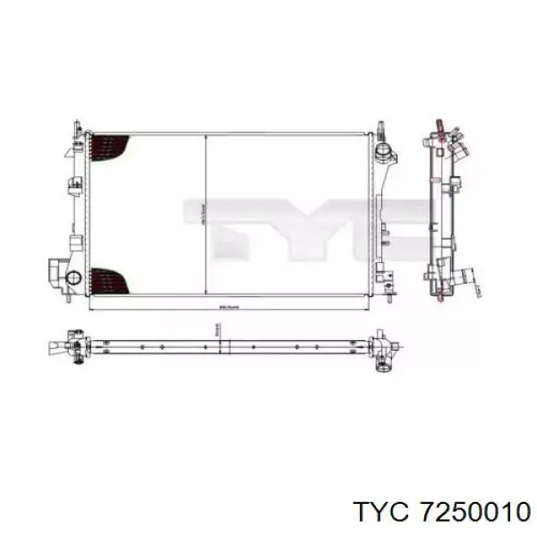725-0010 TYC радиатор