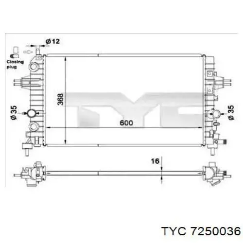 Радиатор 7250036 TYC