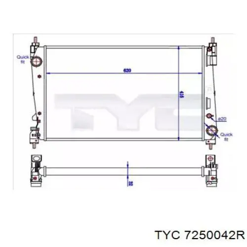 Радиатор 7250042R TYC