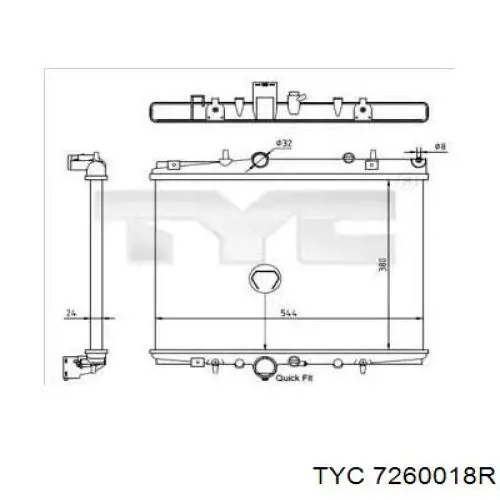 7260018R TYC Радиатор основной