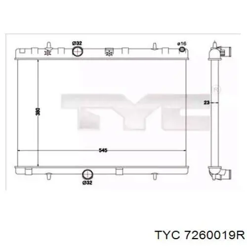 Радиатор 7260019R TYC