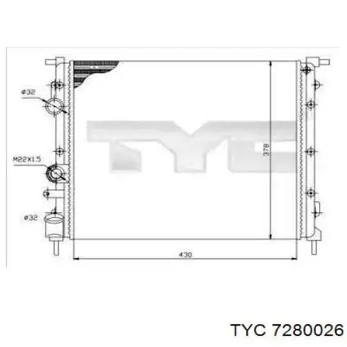 Радиатор 7280026 TYC