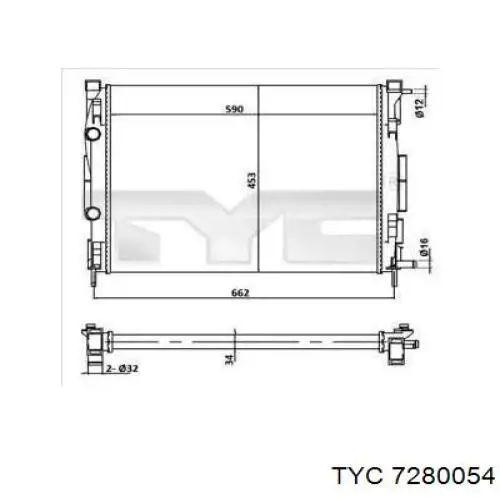 Радиатор 7280054 TYC