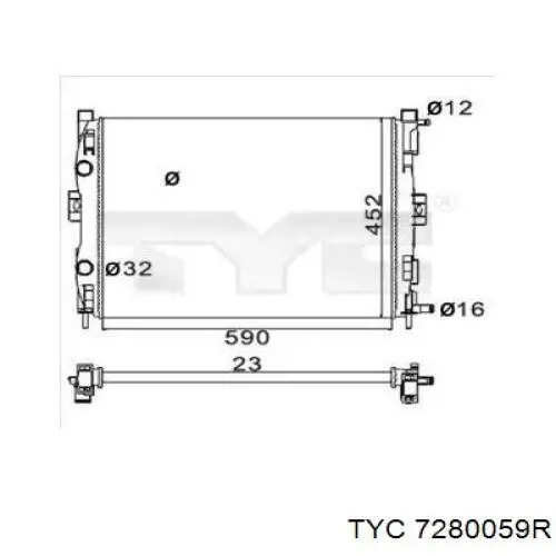 Радиатор 7280059R TYC