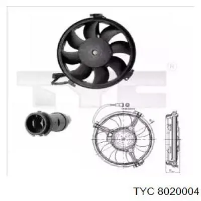 Электровентилятор охлаждения в сборе (мотор+крыльчатка) TYC 8020004