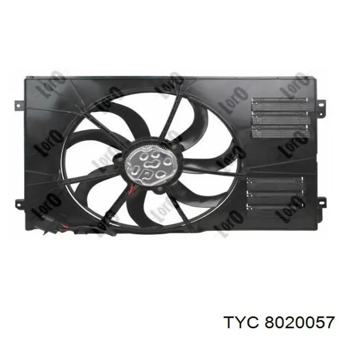 802-0057 TYC ventilador elétrico de esfriamento montado (motor + roda de aletas esquerdo)