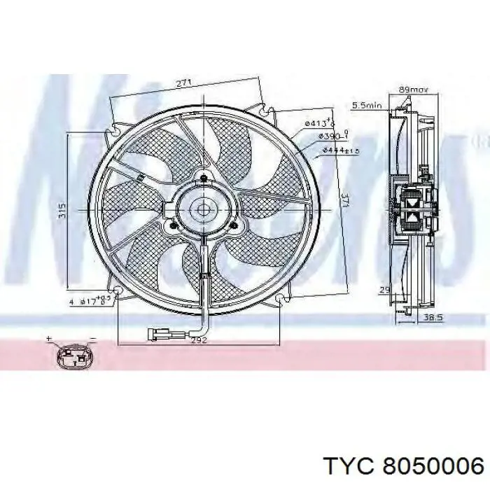 Вентилятор охлаждения TYC 8050006