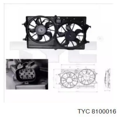 Электровентилятор охлаждения 8100016 TYC