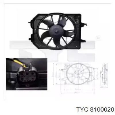 Электровентилятор охлаждения 8100020 TYC