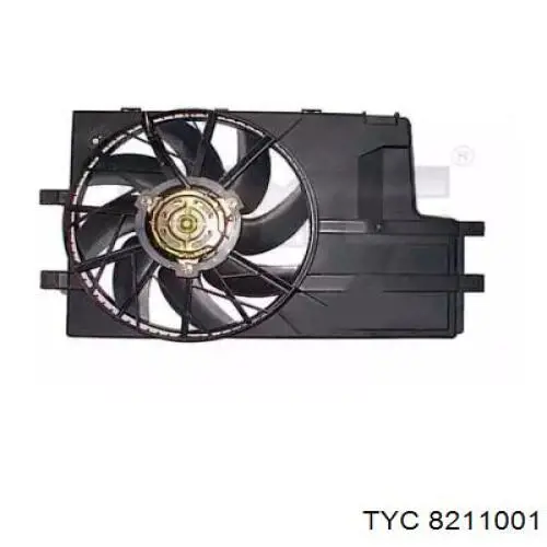 8211001 TYC диффузор радиатора охлаждения, в сборе с мотором и крыльчаткой