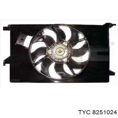 8251024 TYC диффузор радиатора охлаждения, в сборе с мотором и крыльчаткой