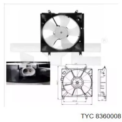 Мотор вентилятора системы охлаждения левый 8360008 TYC