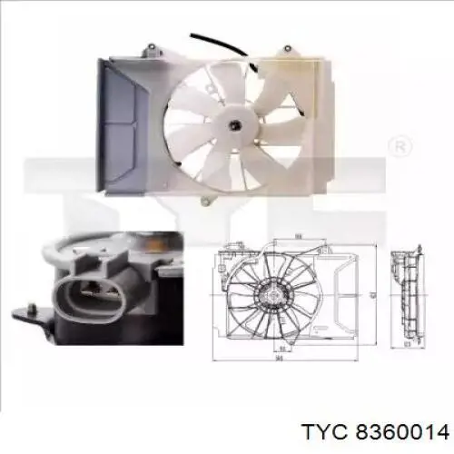 Диффузор радиатора охлаждения в сборе с мотором и крыльчаткой TYC 8360014 цена, от 78.79 USD