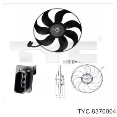 Крыльчатка радиатора охлаждения 8370004 TYC