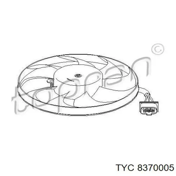 Вентилятор/крыльчатка радиатора охлаждения TYC 8370005 цена, от 38.97 USD