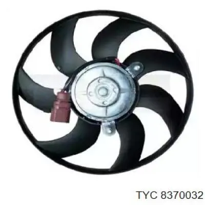 8370032 TYC электровентилятор охлаждения в сборе (мотор+крыльчатка правый)