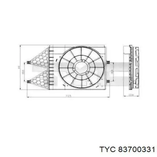 83700331 TYC диффузор радиатора охлаждения